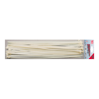 BGS Assortiment de colliers de serrage blanc 8,0 x 600 mm 20 pcs.