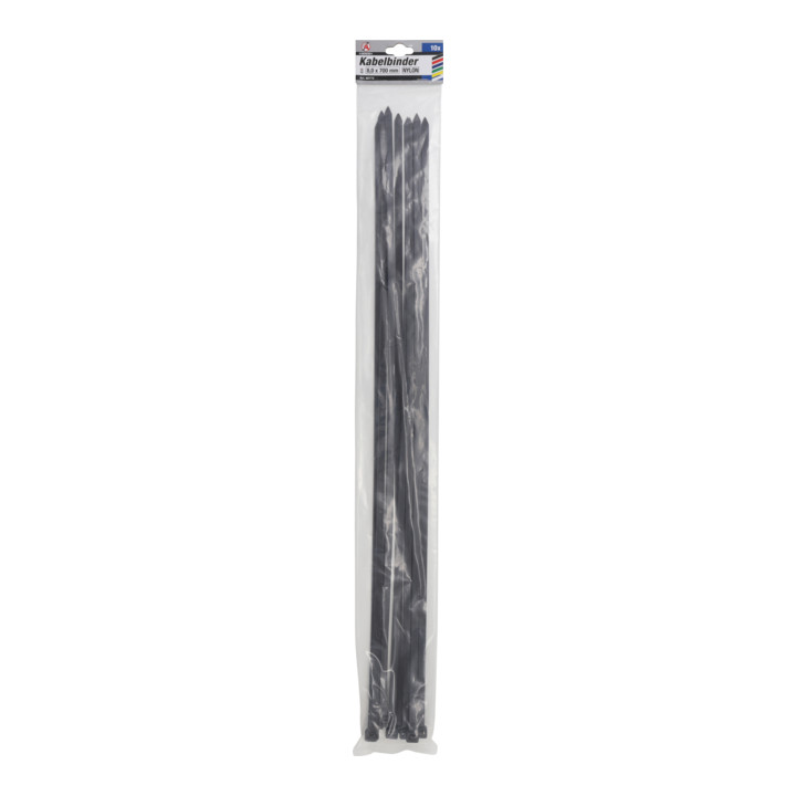 BGS Assortiment de colliers plastique noir 8,0 x 700 mm 10 pièces