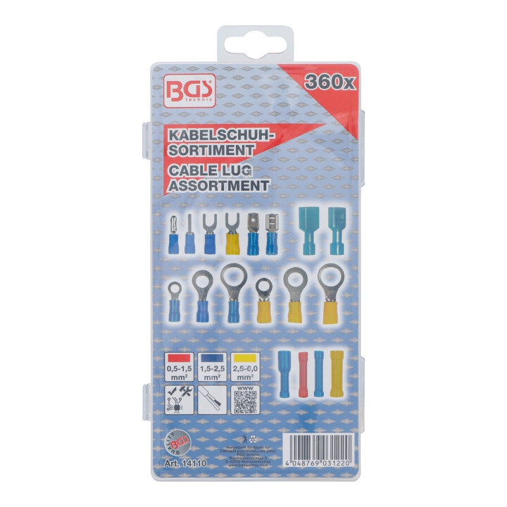 BGS Assortiment de cosses 360 pièces