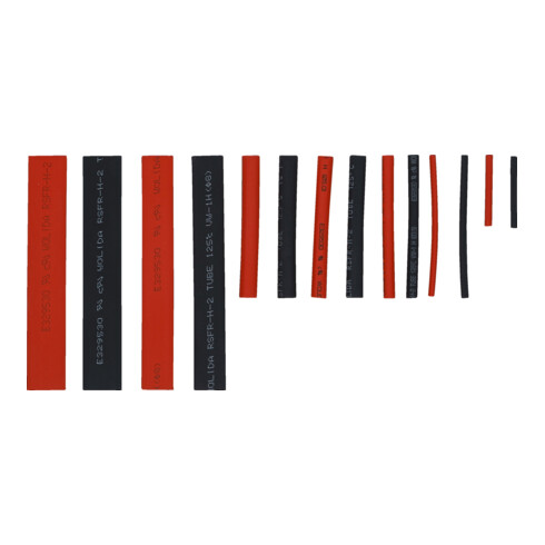 BGS Assortiment de gaines rétractables rouges / noires 150 pièces