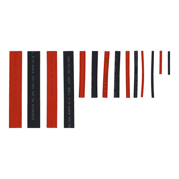 BGS Assortiment de gaines rétractables rouges / noires 150 pièces