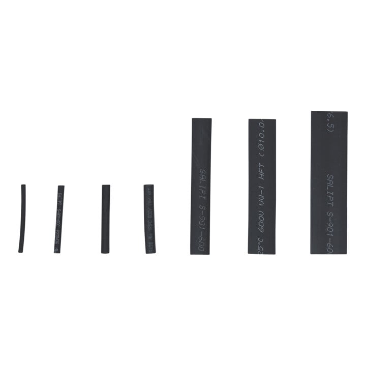 BGS Assortiment de gaines thermorétractables noir 126 pièces