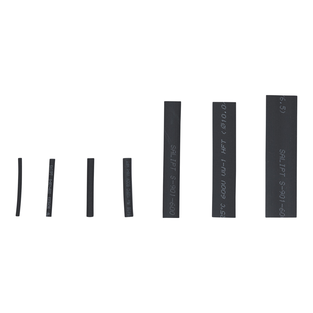 BGS Assortiment de gaines thermorétractables noir 126 pièces