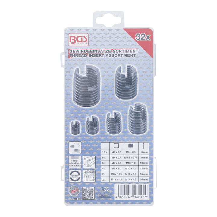 BGS Assortiment de tarauds autocoupants 32 pièces, 6845