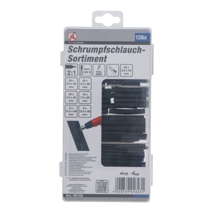 BGS Assortiment krimpkous | zwart | 126-dlg.