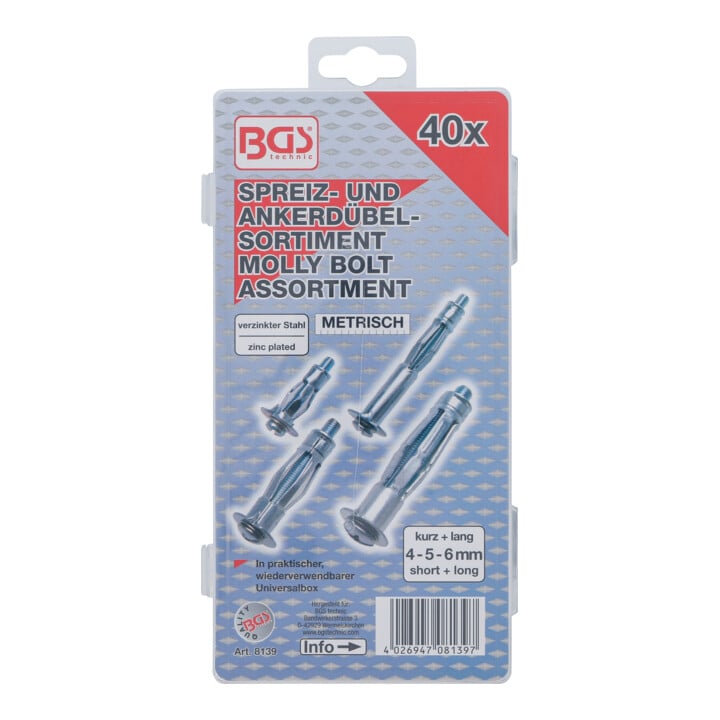 BGS Assortiment spreid-/ankerplukken | 40-dlg.