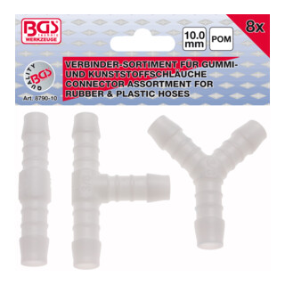 BGS Assortimenten slangverbinders | brandstofbestendig | 10 mm | 8-dlg.