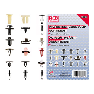 BGS Assortimento clip di fissaggio per Toyota, Lexus, 360pz.