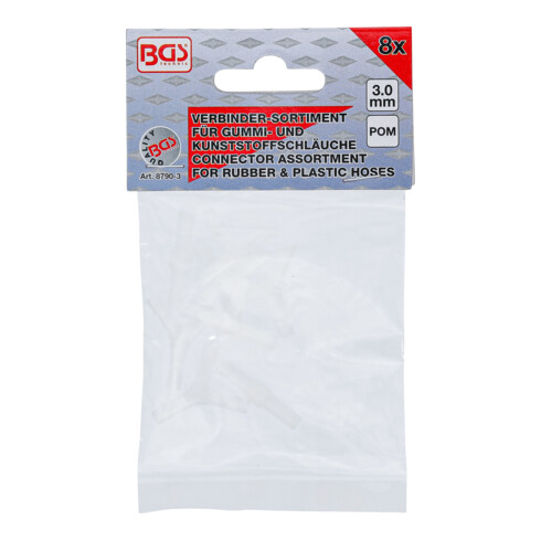 BGS Assortimento connettori per tubi, per linee alimentazione, 3 mm, 8pz.