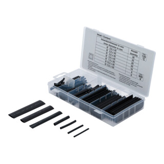 BGS Assortimento di tubi flessibili termoretrattili, nero, 127pz.