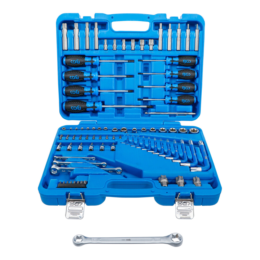 BGS Assortimento di utensili 6,3mm (1/4") + 12,5mm (1/2") Profilo E / Profilo T (per TX), 84pz.