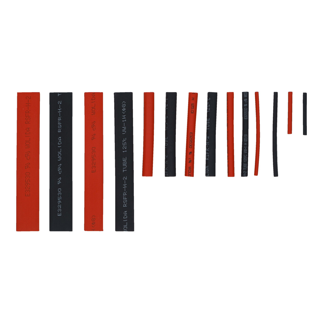 BGS Assortimento manicotti termorestringenti, rossi / neri, 150pz.