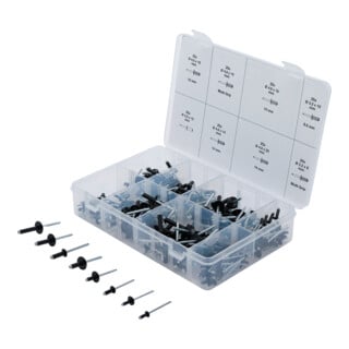 BGS Assortimento rivetti a strappo, Alluminio, 3,2 - 4,8 mm, 200 pz.