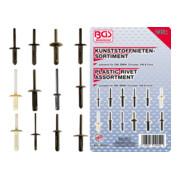 BGS Assortimento rivetti in plastica, per GM, BMW, Chrysler, VW, Ford, 235pz.