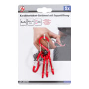 BGS Assortiments de crochets à mousqueton à double ouverture aluminium 5 pièces-5