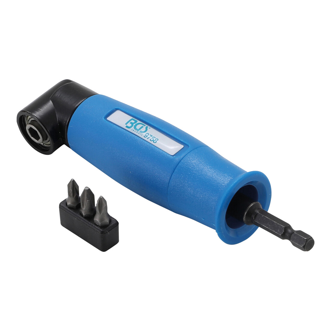 BGS Attacco per foratura angolare, azionamento quadro esterno 6,3mm (1/4") / uscita esagono incassato 6,3mm (1/4"), 4pz.