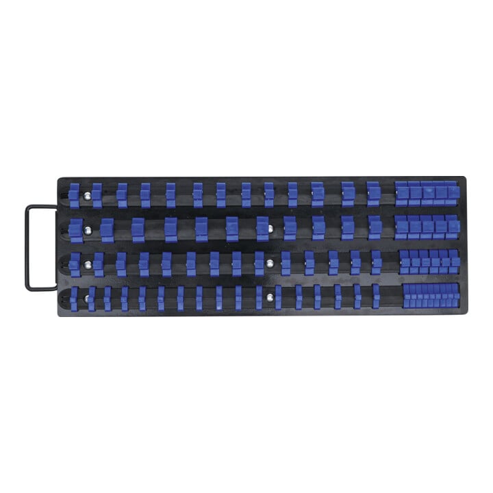 BGS Aufsteckschienen-Set für Steckschlüssel-Einsätze mit 80 Clips für Einsätze 6,3 mm (1/4"), 10 mm (3/8"), 12,5 mm (1/2")
