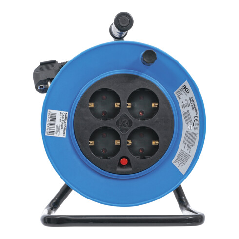 BGS Avvolgicavo, 15 m, 3 x 1,5 mm², 4 prese, IP 20, 3000 W