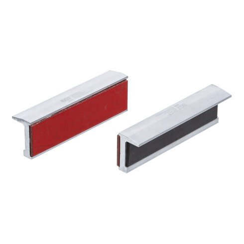 BGS bankschroef beschermbekken aluminium breedte 100 mm 2-delig met kunststof steun (rood)