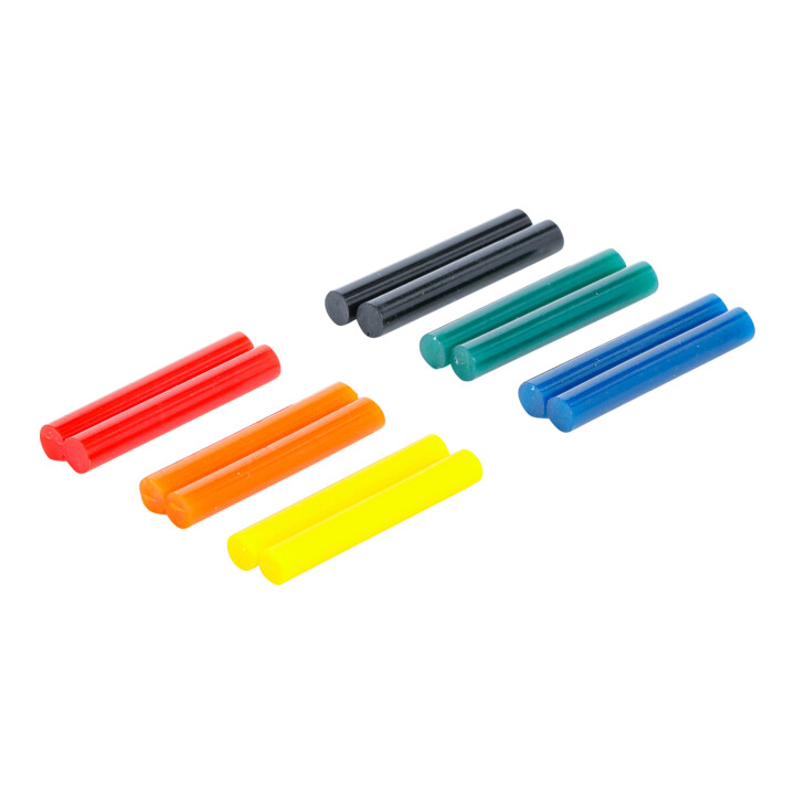 BGS Bâtonnets de colle chaude multicolores Ø 7,5 mm, 50 mm 12 pièces