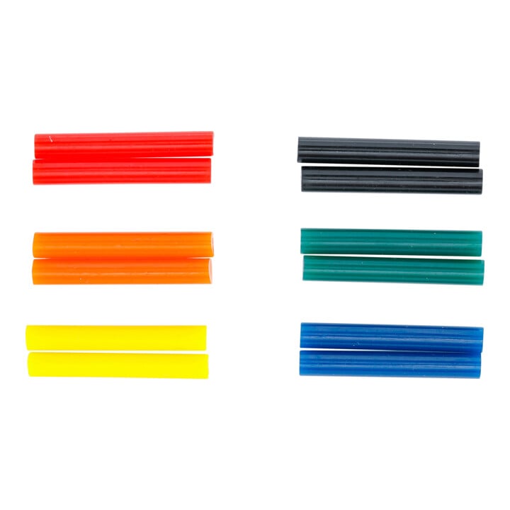 BGS Bâtonnets de colle chaude multicolores Ø 7,5 mm, 50 mm 12 pièces