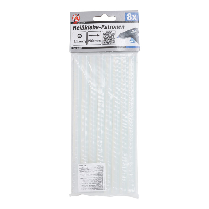 BGS Bâtonnets de colle chaude transparent Ø 11 mm, 200 mm 8 pièces