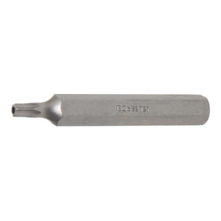 BGS Bit 4727, Länge 75 mm, Antrieb Außensechskant 10 mm (3/8"), T-Profil (für TX) mit Bohrung T27