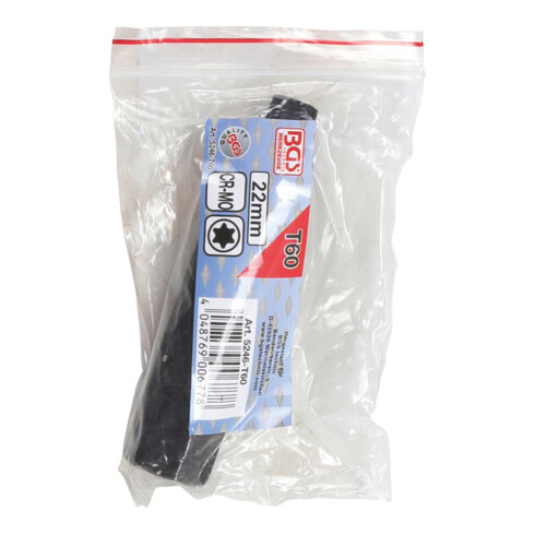 BGS Bit 5246-T60, Länge 100 mm, Antrieb Außensechskant 22 mm, T-Profil (für Torx) T60