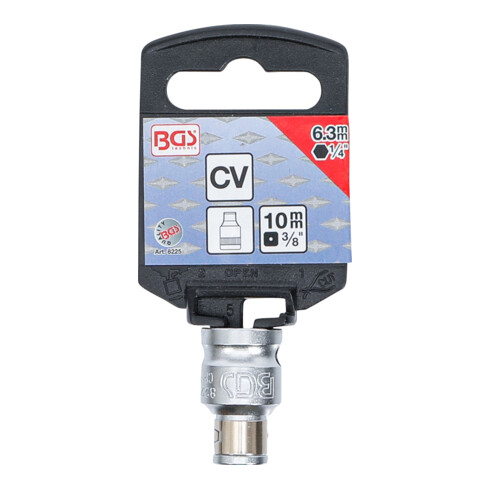 BGS Bit-Adapter mit Haltekugel 8225, Innenvierkant 10 mm (3/8"), Innensechskant 6,3 mm (1/4")