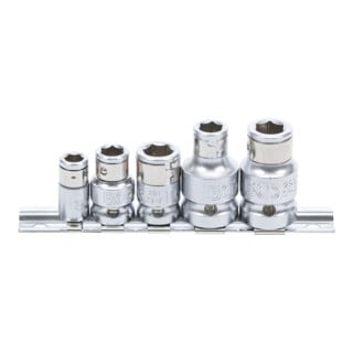 BGS Bit-Adapter-Satz mit Haltekugel Innenvierkant 6,3 mm (1/4") / 10 mm (3/8") / 12,5 mm (1/2") 5-tlg.
