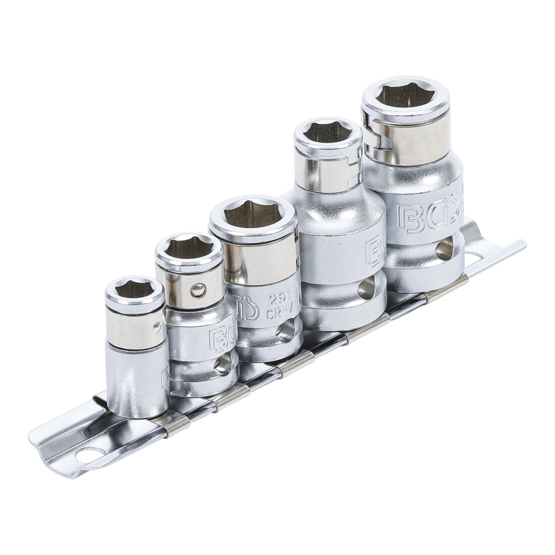 BGS Bit-Adapter-Satz mit Haltekugel Innenvierkant 6,3 mm (1/4") / 10 mm (3/8") / 12,5 mm (1/2") 5-tlg.