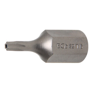 BGS Bit Antrieb Außensechskant 6,3 mm (1/4") T-Profil (für TX) mit Bohrung T9