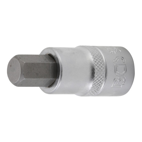 BGS Bit-Einsatz 2737, Länge 55 mm, Antrieb Innenvierkant 12,5 mm (1/2"), Innensechskant 15/32"