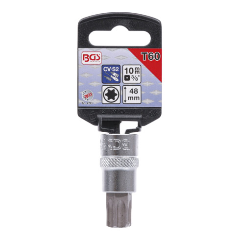 BGS Bit-Einsatz 2761, Antrieb Innenvierkant 10 mm (3/8"), T-Profil (für TX) T60