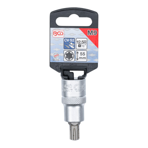 BGS Bit-Einsatz 4154, Antrieb Innenvierkant 12,5 mm (1/2"), Keil-Profil (für RIBE) M9