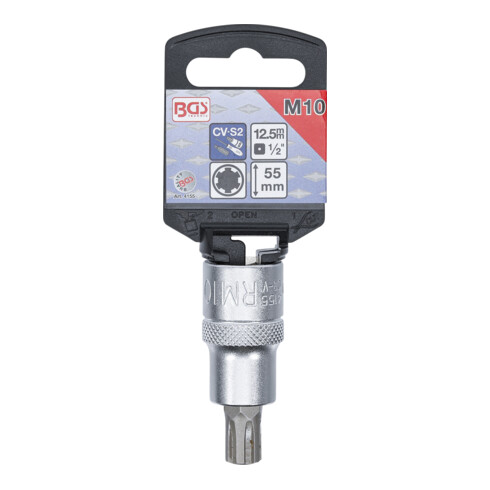 BGS Bit-Einsatz 4155, Antrieb Innenvierkant 12,5 mm (1/2"), Keil-Profil (für RIBE) M10