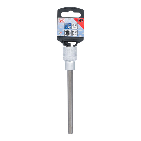 BGS Bit-Einsatz 4217, Länge 140 mm, Antrieb Innenvierkant 12,5 mm (1/2"), Innensechskant 7 mm