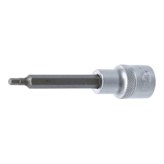 BGS Bit-Einsatz 4259, Länge 100 mm, Antrieb Innenvierkant 12,5 mm (1/2"), Innensechskant 4 mm