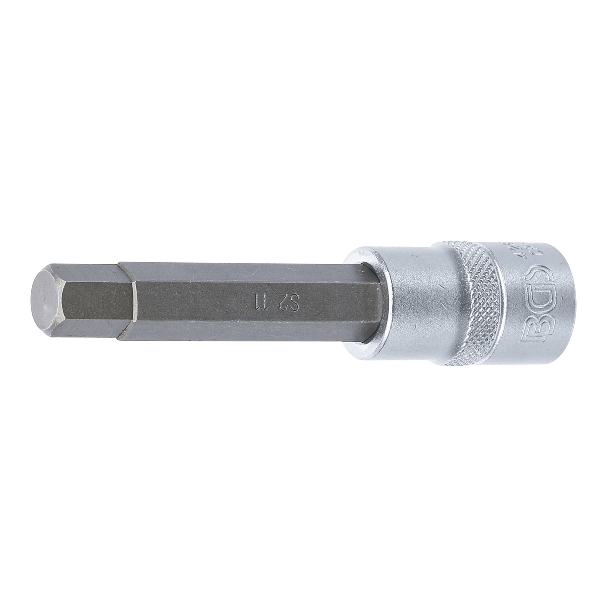 BGS Bit-Einsatz 4266, Länge 100 mm, Antrieb Innenvierkant 12,5 mm (1/2"), Innensechskant 11 mm ; BGS technic