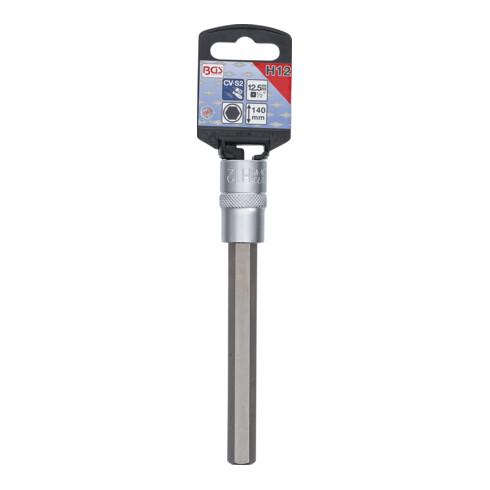 BGS Bit-Einsatz 4273, Länge 140 mm, Antrieb Innenvierkant 12,5 mm (1/2"), Innensechskant 12 mm