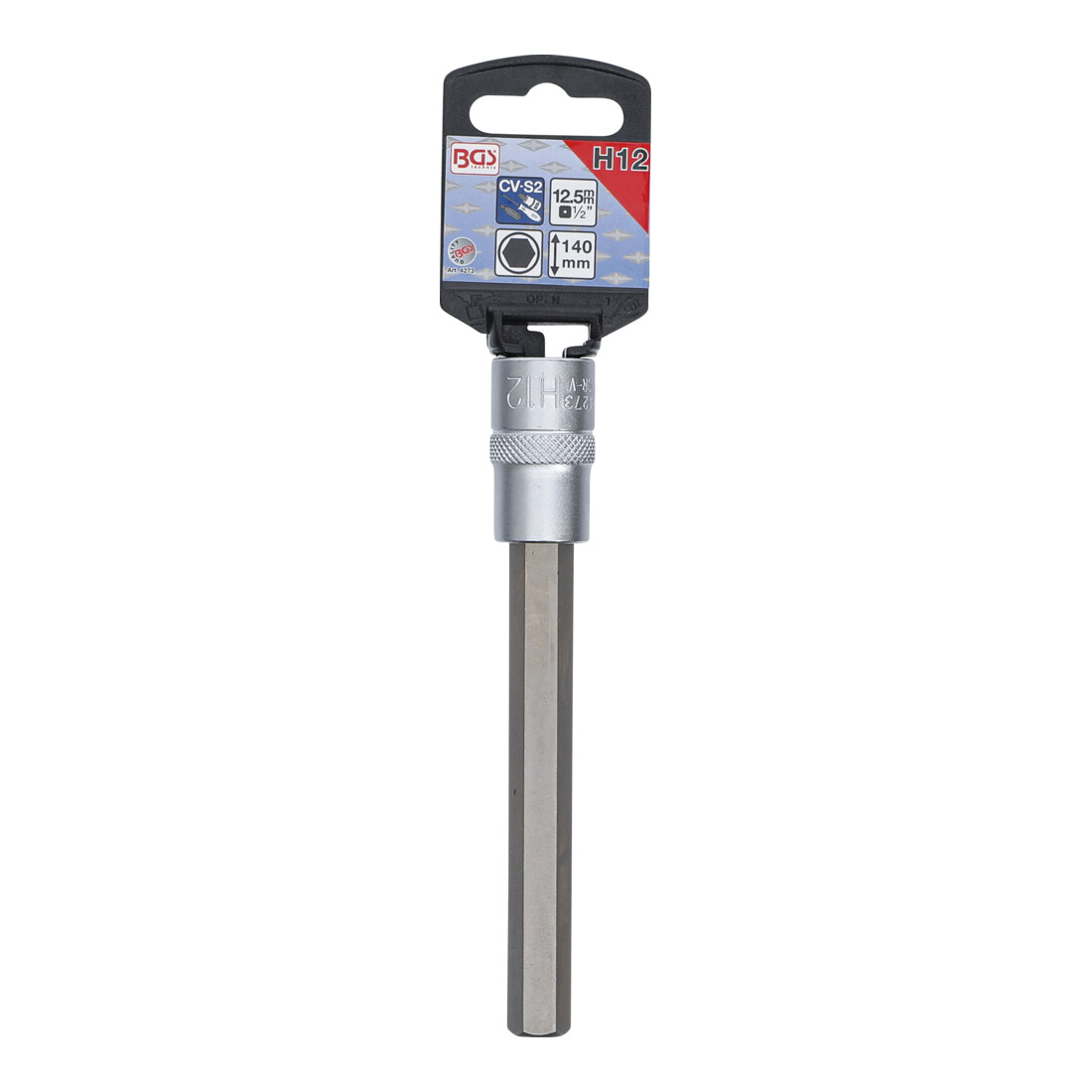 BGS Bit-Einsatz 4273, Länge 140 mm, Antrieb Innenvierkant 12,5 mm (1/2"), Innensechskant 12 mm