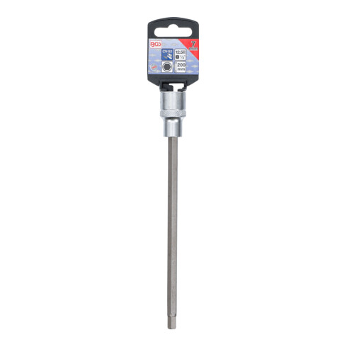 BGS Bit-Einsatz 4277, Länge 200 mm, Antrieb Innenvierkant 12,5 mm (1/2"), Innensechskant 7 mm
