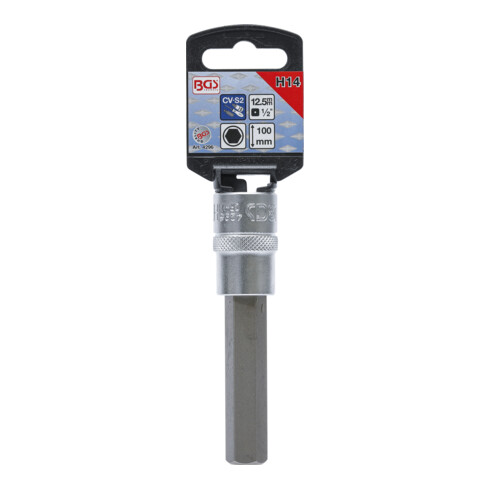 BGS Bit-Einsatz 4296, Antrieb Innenvierkant 12,5 mm (1/2"), Innensechskant 14 mm