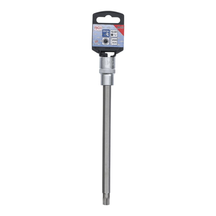 BGS Bit-Einsatz 4335, Länge 200 mm, Antrieb Innenvierkant 12,5 mm (1/2"), Innenvielzahn (für XZN) M10