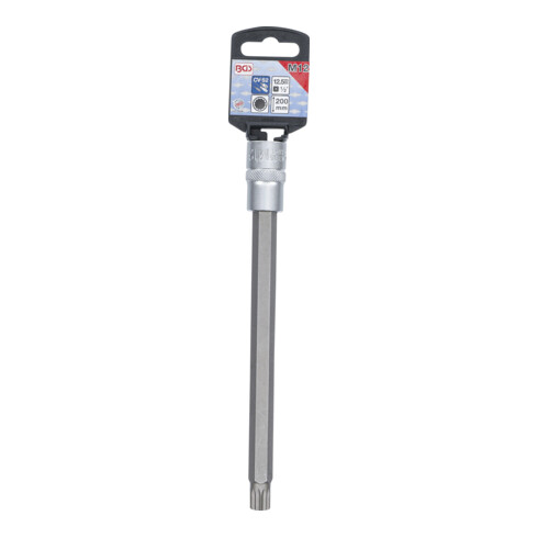 BGS Bit-Einsatz 4336, Länge 200 mm, Antrieb Innenvierkant 12,5 mm (1/2"), Innenvielzahn (für XZN) M12