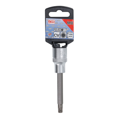 BGS Bit-Einsatz 4361, Länge 100 mm, Antrieb Innenvierkant 12,5 mm (1/2"), Innenvielzahn (für XZN) M8