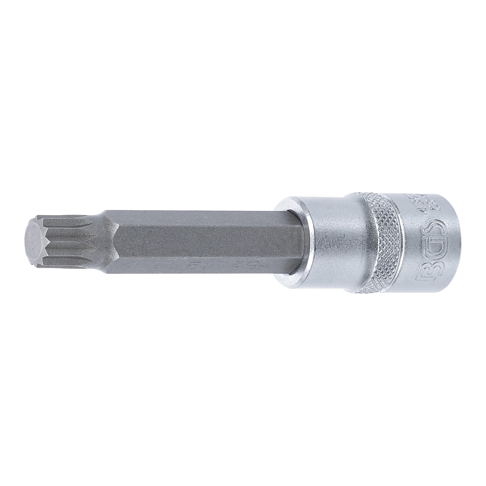 BGS Bit-Einsatz 4363, Länge 100 mm, Antrieb Innenvierkant 12,5 mm (1/2"), Innenvielzahn (für XZN) M12 ; BGS technic