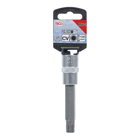 BGS Bit-Einsatz 4363, Länge 100 mm, Antrieb Innenvierkant 12,5 mm (1/2"), Innenvielzahn (für XZN) M12