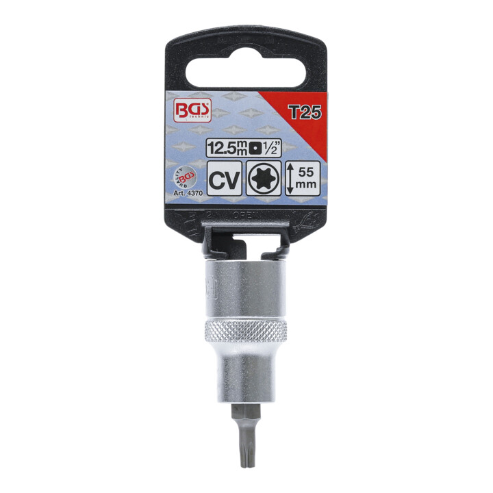 BGS Bit-Einsatz 4370, Antrieb Innenvierkant 12,5 mm (1/2"), T-Profil (für TX) T25
