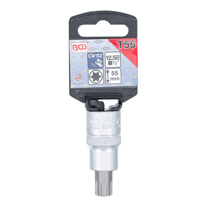 BGS Bit-Einsatz 4375, Antrieb Innenvierkant 12,5 mm (1/2"), T-Profil (für TX) T55